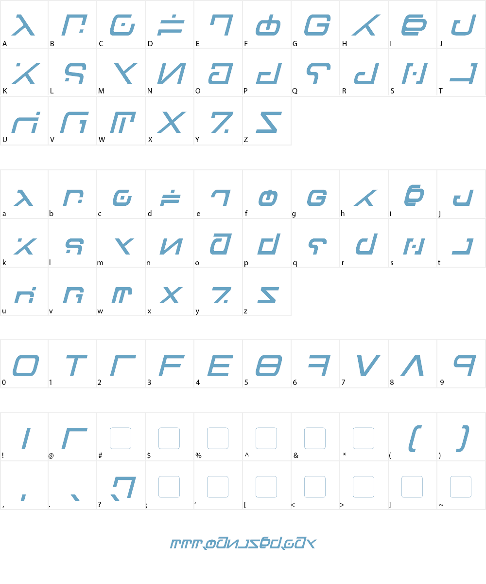Green Martian Font Character